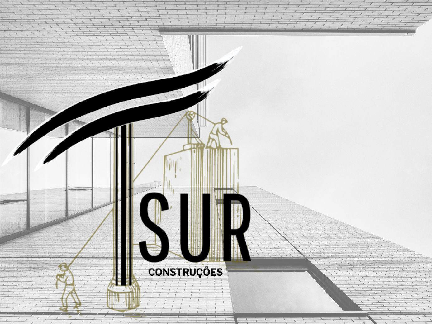 Edifício corporativo com o logo da TSUR Construções